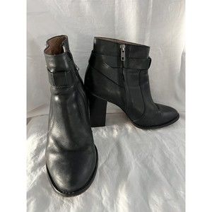 MADEWELL Women's Sammie Ankle Boot Bootie Black‎ Leather Stacked Heel 8.5